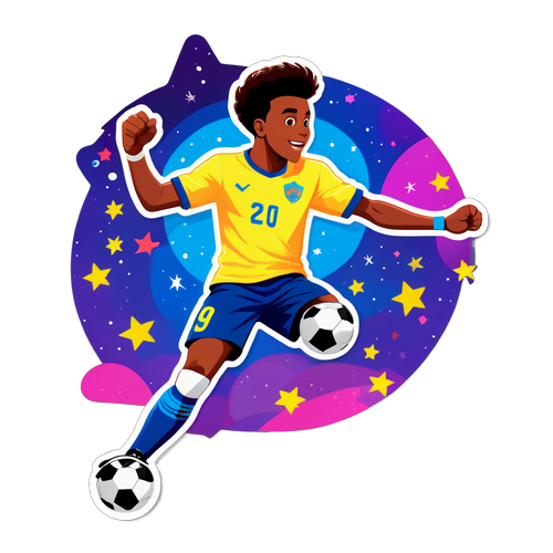 Sticker van Gavi in actiepose