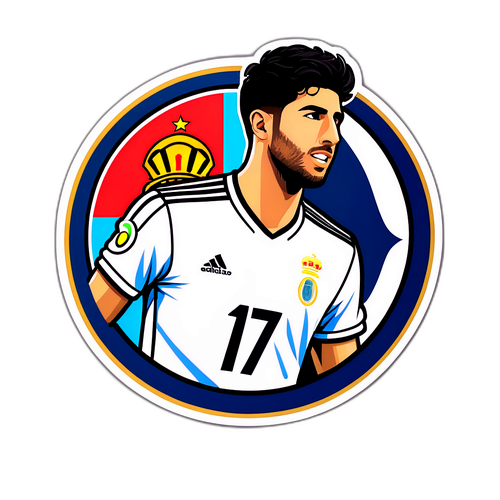 Stilvolles Logo von Marco Asensio mit seiner Trikotnummer