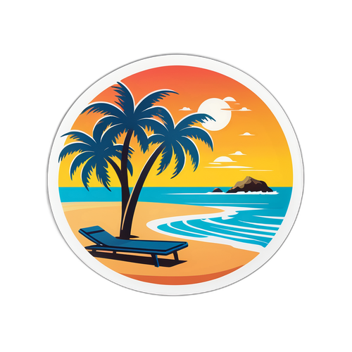 Entspannte Strandszene mit Palmen