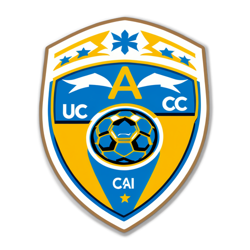 Sticker cu fotbal, logo-uri Universitatea Craiova și Sepsi