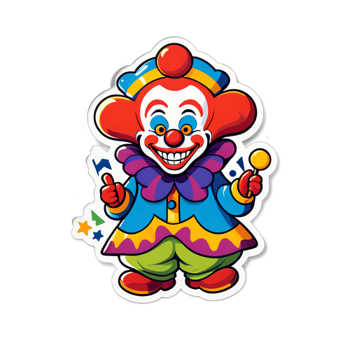 Payaso en una Escena Festiva