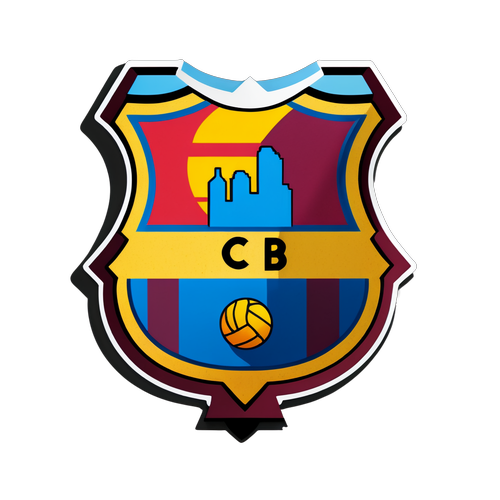 Pelekat Logo Barcelona Minimalis