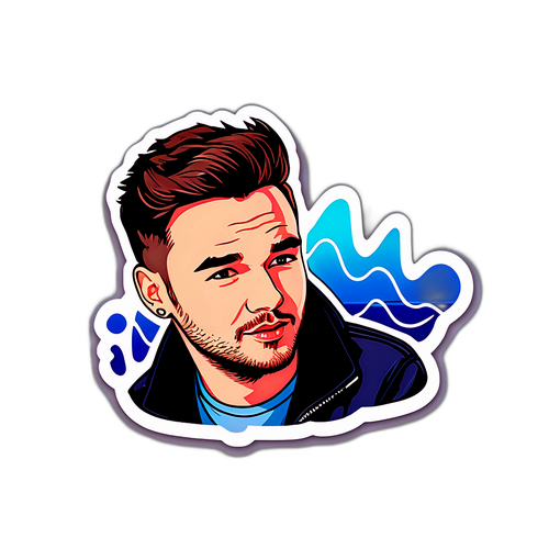 Sticker met handtekening van Liam Payne en geluidsgolven