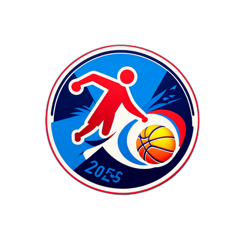 Σχέδιο Eurobasket 2025 με παίκτες σε δυναμικές σκηνές παιχνιδιών