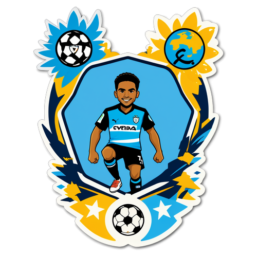 Arte de adesivo homenageando a partida entre Ypiranga e Grêmio