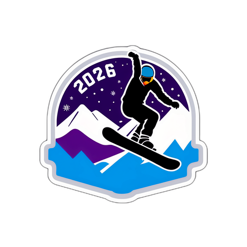 Minimalistische Sticker voor de Olympische Winterspelen 2026