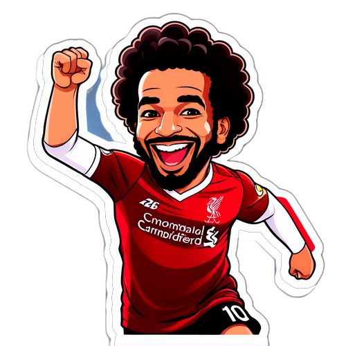 Étiquette de Mohamed Salah en train de célébrer un but
