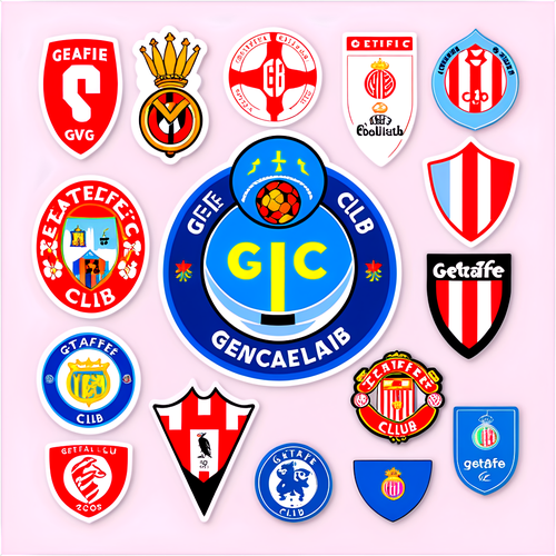 สติ๊กเกอร์โลโก้ Getafe และ Athletic Club พร้อมฉากการแข่งขันในสนาม