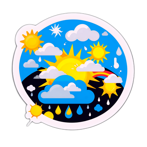 आज के मौसम की रिपोर्ट स्टिकर
