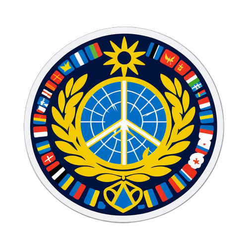 Sticker cu simbolurile păcii din conflictul Rusia-Ucraina