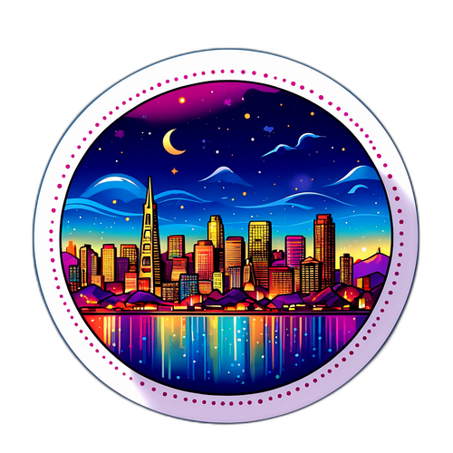 Una visione artistica di San Francisco di notte