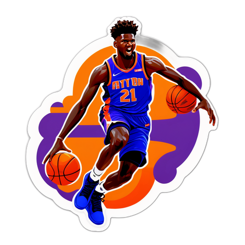 Wibrująca naklejka Deandre Aytona na boisku