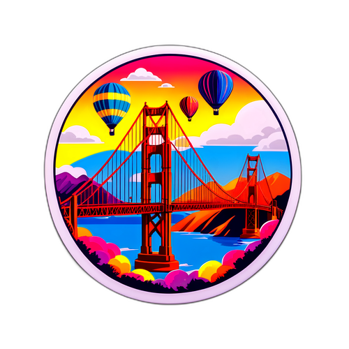 Adesivo Vibrante del Ponte di Golden Gate di San Francisco