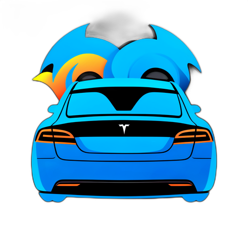 Şık Tesla Araba Silueti