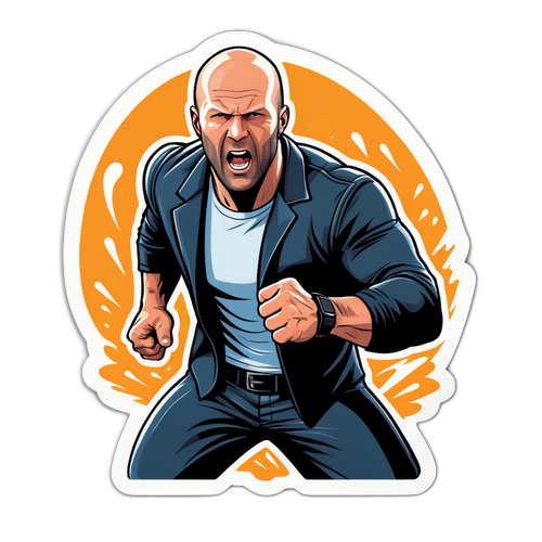 Autocolant energic cu Jason Statham în acțiune