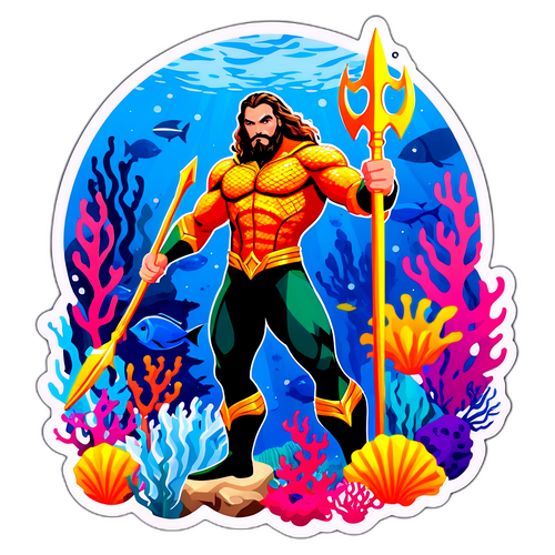 Akvaman med Trident, Svømmende Under Vann