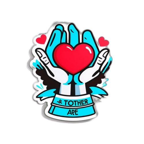 Adesivo com Mãos e Coração