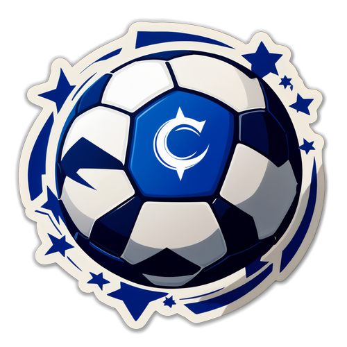 Sticker del Logo Cruzeiro con Balón y Estrellas