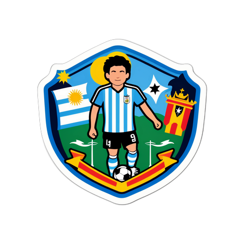 Sticker que celebra el Argentino de Merlo
