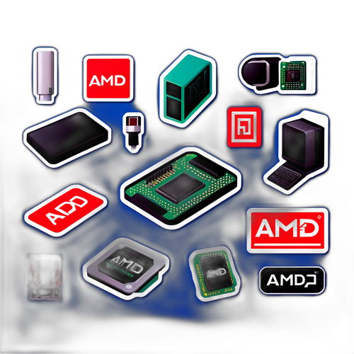 환상적인 스티커: AMD의 혁신을 나타내는 다양한 컴퓨터 구성 요소