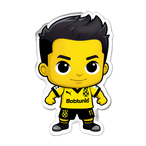 Μοντέρνα αυτοκόλλητο bobblehead του μασκότ της Ντόρτμουντ