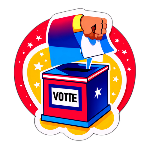 Diseño de pegatina que enfatiza la importancia de votar