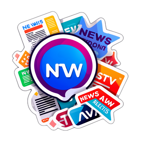 Стикер с новостями от Astv на стильном фоне