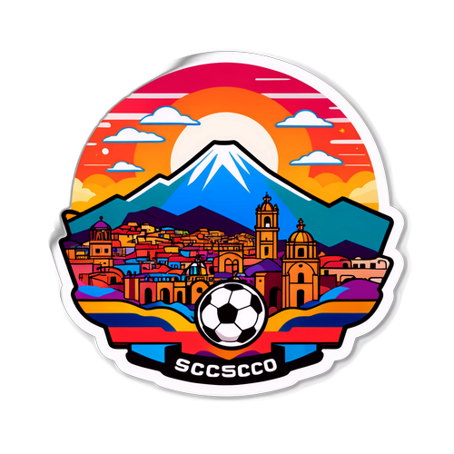 Adesivo dinamico del tramonto sulla skyline di Cusco