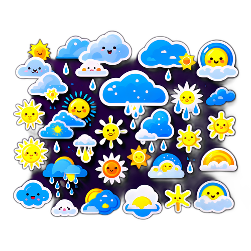 귀여운 날씨 아이콘 스티커