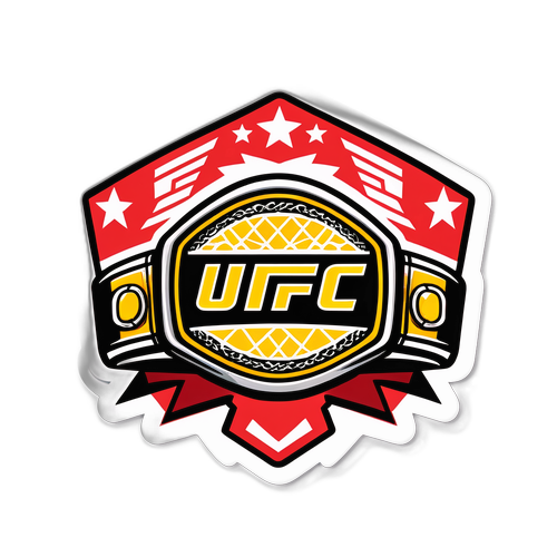 מדבקה המציגה חגורת UFC, סימן לניצחון