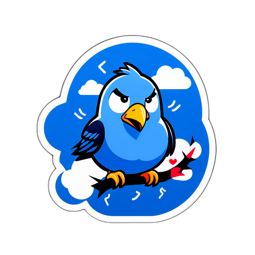 Un design Twitter Down avec un oiseau triste et des nuages d'orage