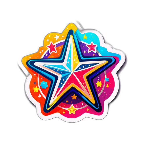 Стикер с графическим изображением звезды, символизирующей успех
