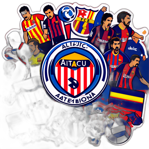 Atlético Madrid és Barcelona mérkőzés emlékét idéző matrica