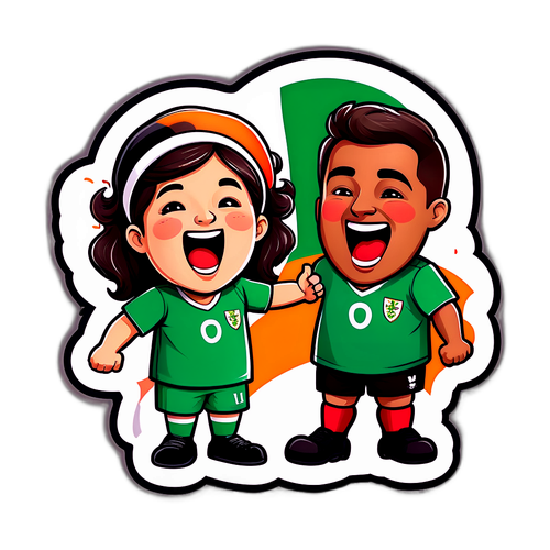 Festliga scener av irländska och portugisiska supportrar