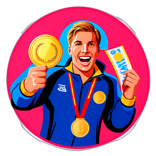 Karl Nehammer als Athlet mit Goldmedaille