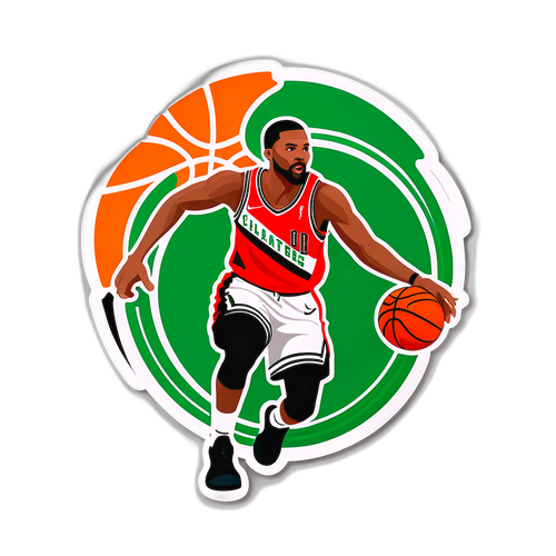 מדבקת כדורסל בין הטרייל בלייזרס לסלטיקס