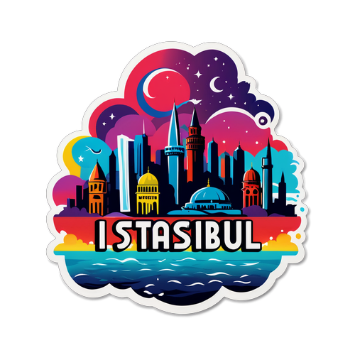 İstanbul Silueti ile 'Ağlama İstanbul' Yazılı Sanatsal Sticker