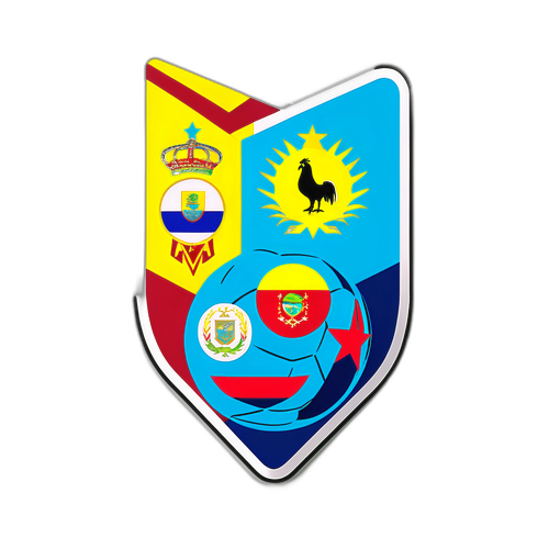 Nhãn dán mang biểu tượng quốc gia Uruguay và Venezuela