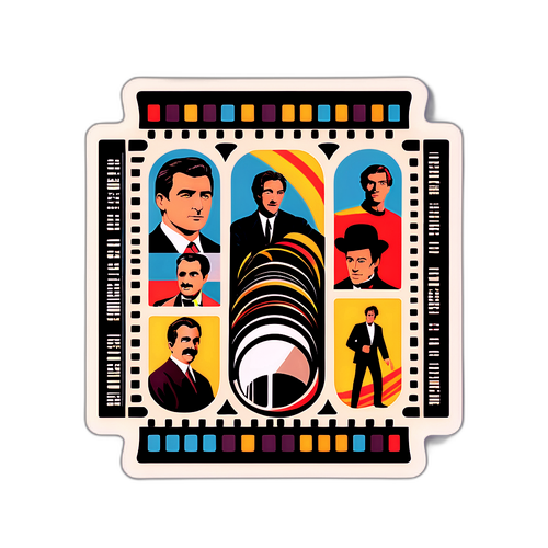 Adesivo Film Strip con Momenti Iconici di Luca Barbareschi