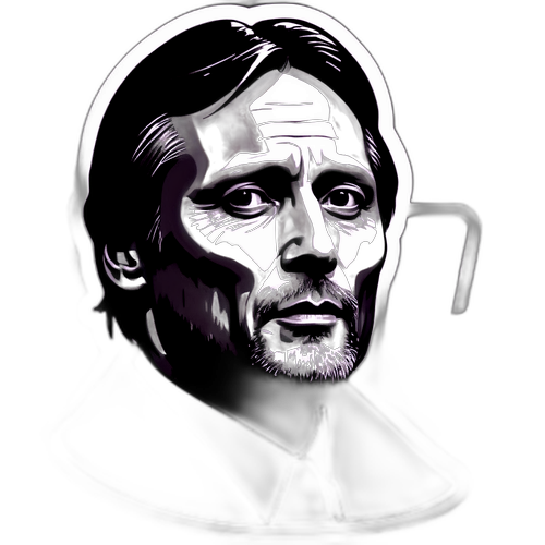 Mads Mikkelsen Klasik Film Noir Sticker