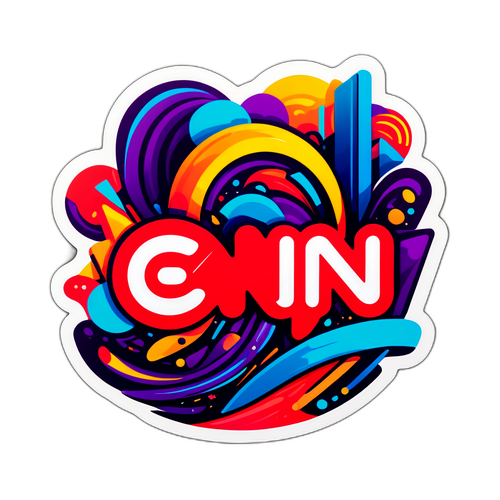 Färgglad CNN-logotyp med abstrakta former