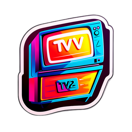 Moderne TV2 Klistremerke Design