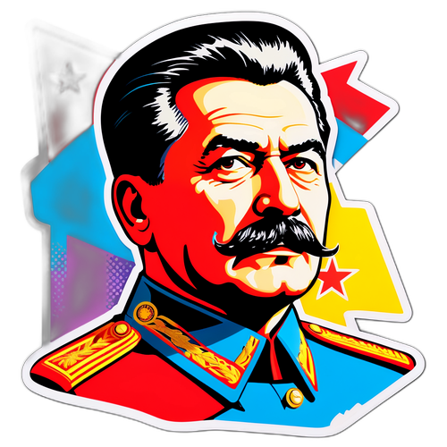 Наклейка в стиле поп-арт с изображением Сталина