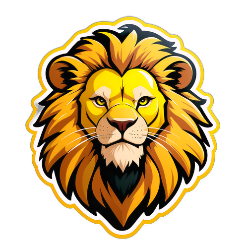 Sticker voor Binance met een gestileerde leeuw