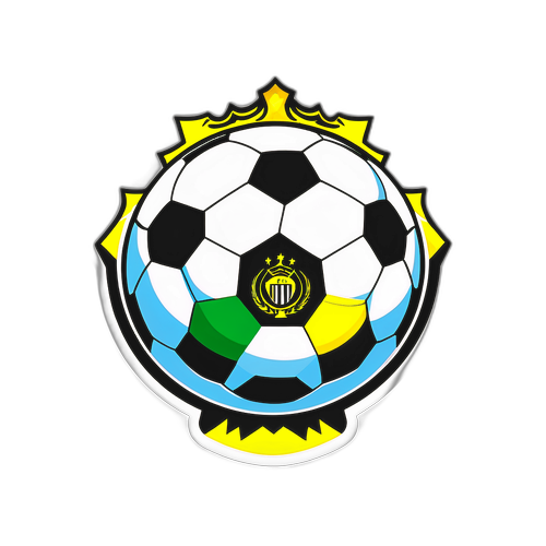 Sticker jucăuș cu minge de fotbal