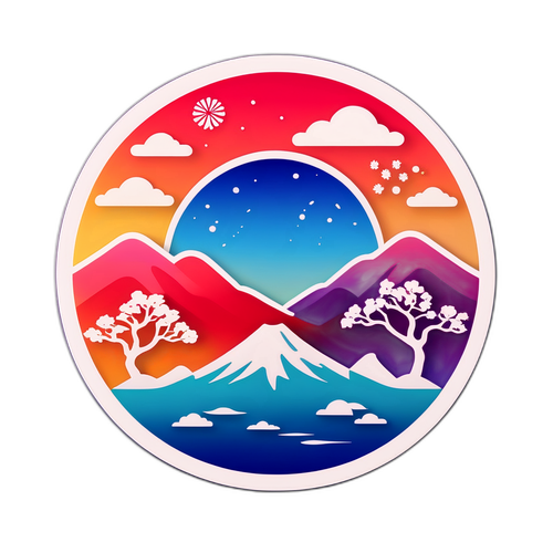 日本の四季を表現した美しいグラデーションデザイン