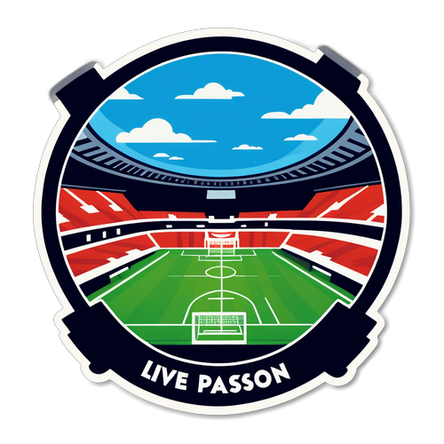 Diseño de un sticker de un estadio de fútbol