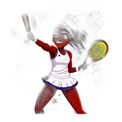Un autocollant animé de Coco Gauff célébrant une victoire au tennis