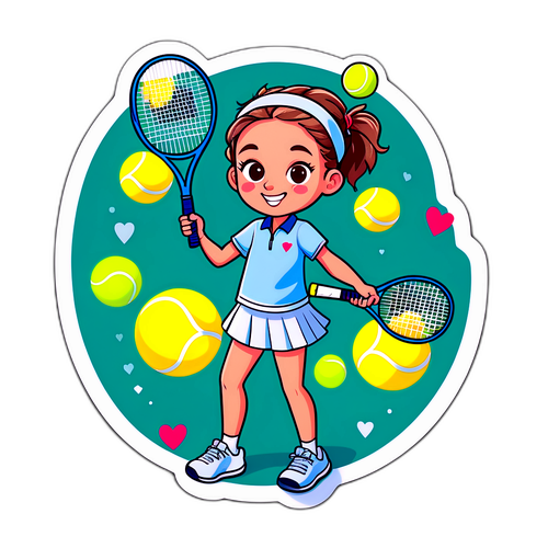 Playful Tennis Sticker featuring Elise Mertens