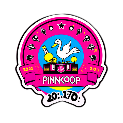 Sticker van het festivalembleem Pinkpop 2025
